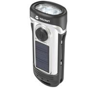 TOOLCRAFT LUZ SOLAR & DYNAMO Linterna de luz solar, dínamo LED IPX8 a prueba de agua, con función de luz de advertencia 20 lm 176 g