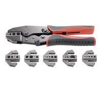 Toolcraft PZ-505 Crimpadora I Sistema de alicates de prensa de 7 piezas I Crimpadora coaxial I Crimpadora coaxial I Herramienta de crimpado I Ajuste de par de presión 12 etapas I Crimpadora de cable