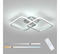 Toolight 50W 5625LM Plafon LED Techo Regulable, Lampara Techo con Mando a Distancia 3000K-6500K 64cm, Moderno Lamparas de Techo Salon Cuadrado para Dormitorio Salon Cocina Comedor Pasillo, Plateado