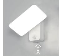 Toolight Aplique Exterior con Sensor de Movimiento, 16W 1800LM Lámpara de Pared LED IP65, Rotación 360°, Luz de Pared Luz Fría 6500K para Entrada Terraza Pasillo Patio Jardín Camino, Blanco