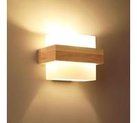 Toolight Aplique Pared Interior, 12W Lámpara de Pared Regulable Madera, E27 Vintage Luz de Pare Ajustable para Sala de Estar, Dormitorio, Pasillo, 3000K/4500K/6500K