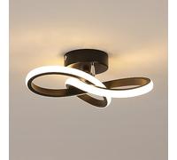 Toolight - Lámpara de techo LED, 22 W, 2500 lm, diseño de trébol, lámpara de techo moderna, color negro para pasillo, cocina, dormitorio, baño, blanco cálido 3000 K, dia, 25 cm