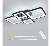 Toolight - Lámpara de techo LED, regulable con mando a distancia, 62 cm, para salón dormitorio, Negro