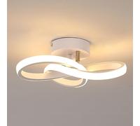 Toolight Lámpara de Techo Moderna, 22W 2500LM Plafón LED Techo Diseño Forma de Flor Blanco Cálido 3000K, Lamparas Techo LED para Dormitorio Comedor Pasillo Cocina Baño, Blanco, 25cm