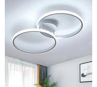 Toolight Lámpara de Techo Moderna, 30W 3375LM Plafon LED Techo Cocina Redondo Moderna Luz Fría 6500K, Lampara Techo LED para Cocina Salon Dormitorio, Blanco, 54CM