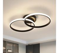 Toolight Lámpara de Techo Moderna, 42W 4725LM Plafon LED Techo Cocina Blanco Natural 4500K, Redondo Lampara Techo LED para Dormitorio Salon Cocina, Negro, 54CM