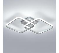 Toolight Lamparas de Techo Salon 42W 4725LM, Plafon LED Techo Moderno Blanco Frío 6500K, Cuadrado Luz de Techo Acrílico 64cm para Salón Dormitorio Cocina Comedor Pasillo, Plateado