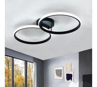 Toolight Plafón LED Redondo Estilo Moderno 42W 6500K Negro Salón 54CM | Lámpara de techo LED 4725LM, Acrílico, Luz Fría, Diseño Moderno, para Dormitorio Pasillo, Acabado Elegante