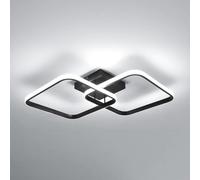 Toolight Plafon LED Techo, Moderno 42W 4700LM, Lampara de Techo Cuadrada 64cm, Acrílico 6500K Luz Blanca Fría para Dormitorio, Salon, Cocina, Baño, Pasillo, Negro