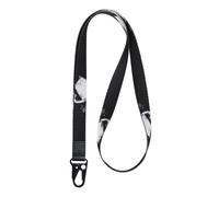 TOOLIN Llavero con correa para el cuello para mujeres y hombres, cordón para llaves, soporte para tarjetas de identificación, carteras y soporte para tarjetas de identificación, Gato negro, L45CM