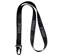 TOOLIN Llavero con correa para el cuello para mujeres y hombres, cordón para llaves, soporte para tarjetas de identificación, carteras y soporte para tarjetas de identificación, Sonrisa Negro, L45CM