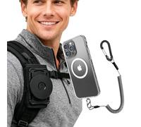 TOOLIN Soporte magnético para teléfono para correa de mochila, soporte de abrazadera para correa de hombro para teléfono celular, apto para senderismo, escalada, al aire libre y libera tu mano
