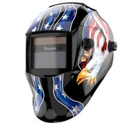TOOLIOM Casco de soldadura de oscurecimiento automático con luz solar, máscara de soldadura con pantalla ajustable 9-13, para arco Mig Tig con diseño de águila azul