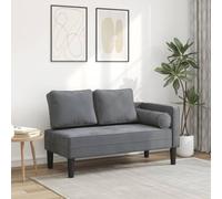 toolkix Tumbona con cojín gris oscuro terciopelo 116,5 x 62 x 57,5 cm tumbona de relax salón con espuma altamente elástica y cojín lumbar, sofá otomana XXL sillón para relajarse cómodamente y