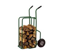 Toolland carrito para leña verde con ruedas neumáticas, marco de ace