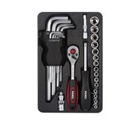 Toolland Conjunto de herramientas, 28 piezas, Chrome-Vanadium, mango antideslizante, llaves Allen