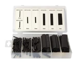 Toolland Conjunto de vainas termoretractadas, 127 piezas, diferentes tamaños, negro