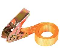 Toolland Correa de Aterrizaje, en 1 Parte, con Tensor de trinquete, para la estiba de Cargas de luz, máx. 500 kg, poliéster, Naranja, 3.6 m x 25 mm, 1 Parte