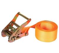 Toolland Correa de Aterrizaje, en 1 Parte, con Tensor de trinquete, para la estiba de Cargas Medianas, máx. 1000 kg, poliéster, Naranja, 50 mm x 3.65 m, 1 Parte