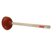 Toolland desatascador WC para inodoro y fregadero, mango de madera 49 cm, ventosa de goma 15,5 cm, desatascador de tuberías para lavabo cocina baño y ducha, fuerte succión