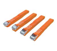 Toolland Juego de Correas de Carrera, en 1 Parte, Lote de 4, con Bucle de levas, para la estiba de Cargas de luz, máx. 200 kg, poliéster, Naranja, 25 mm x 3.6 m