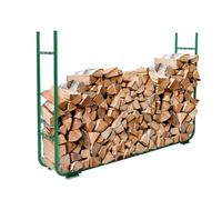 Toolland Rack de almacenamiento de registro de leña, tamaño ajustable, 30 x 220 x 105 cm, servicio pesado, verde
