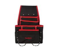 Toolland Soporte de Terk para cinturón, nylon, con 10 bolsillos, 2 bucles de herramientas, negro/rojo