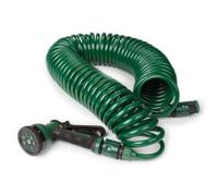 Toolland Tubería de riego espiral, con pistola, longitud 15 m, verde