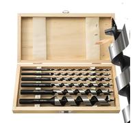 TOOLMAYS Brocas para Madera Ø6-25 x 230 mm 6 pcs | Broca Helicoidales Larga con Vástago Hexagonal 6, 8, 10, 12, 16 y 25 mm, Incluye Estuche para Madera Blanda y Dura