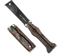 TOOLMAYS Sierra Plegable 15 cm, sierra manual con hoja doble SK5 (13 y 15 TPI), sierra japonesa plegable, sierra portátil tipo mariposa para madera, PVC y bricolaje.