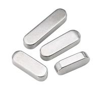 TOOLNOX Llave paralela Chavetas paralelas tipo A, acero inoxidable, extremos redondos, pasadores planos M3 ~ M12, pasador cuadrado for eje de transmisión, acero 304(M5 Set meal)