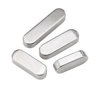 TOOLNOX Llave paralela Chavetas paralelas tipo A GB1096 de acero inoxidable con extremos redondos y pasadores planos M3 ~ M12. Pasador cuadrado for eje de transmisión de acero 304.(M3 Set meal)