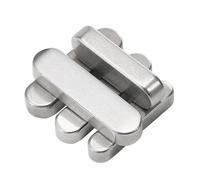 TOOLNOX Pasador de chaveta plana paralela tipo A rectangular de acero inoxidable 304/A2 con extremo redondo(8x7x40 2 Pcs)