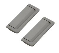 tooloflife 2 tiradores empotrables minimalistas de aleación de zinc gris oscuro, manijas ocultas para puertas de armarios y cajones, espacio entre agujeros de 96 mm para panel de muebles