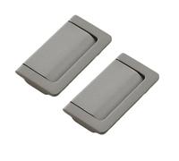 tooloflife 2 tiradores empotrables minimalistas de aleación de zinc gris oscuro, manijas ocultas para puertas de armarios y cajones, 64 mm de distancia entre agujeros para panel de muebles