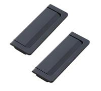 tooloflife 2 tiradores empotrables minimalistas de aleación de zinc negro, manijas ocultas para puertas de armarios y cajones, espacio entre agujeros de 96 mm para panel de muebles