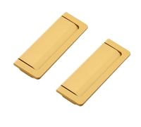 tooloflife 2 tiradores empotrados minimalistas de aleación de zinc dorado arena, manijas ocultas de puerta de gabinete y cajón, espacio entre agujeros de 96 mm para panel de muebles