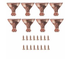 tooloflife 8 patas de esquina vintage de aleación de zinc dorado con tornillos, protectores de bordes decorativos para joyeros de madera, baúl de regalo y muebles pequeños