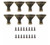 tooloflife 8 patas de esquina vintage de aleación de zinc dorado, grandes con tornillos, protectores de bordes decorativos para joyeros de madera, baúl de regalo y muebles pequeños