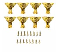 tooloflife 8 patas de esquina vintage de aleación de zinc dorado, grandes con tornillos, protectores de bordes decorativos para joyeros de madera, baúl de regalo y muebles pequeños
