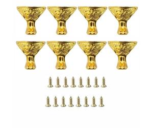 tooloflife 8 patas de esquina vintage de aleación de zinc dorado, grandes con tornillos, protectores de bordes decorativos para joyeros de madera, baúl de regalo y muebles pequeños