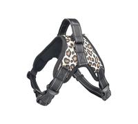 tooloflife Arnés para perro, chaleco transpirable ajustable para mascotas, arnés reflectante suave para mascotas, hebilla confiable, sin tirones, para caminar en verano, estampado de leopardo, talla S