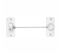 tooloflife Cerradura de seguridad para ventana, cerradura de seguridad infantil con taladro o sin taladro, restrictor de ventana ajustable para armario de oficina en casa, color blanco