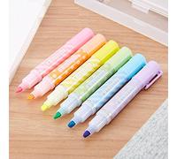tooloflife Resaltador pastel, mini resaltador de 6 colores, puntas biseladas y regalo muy duradero para estudiantes, niños y oficina