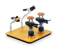 Toolour Tercera Mano ClampRex O3 para Maker - Soporte de Ayuda de Soldadura Compacto con Abrazaderas Paralelas Duales, Base Magnética Ajustable para Placas de Circuito, Cables Finos y Componentes, Sin