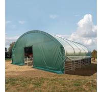 TOOLPORT 10x10m Carpa para ganado, verde oscuro, lona de PVC, anclaje para suelos blandos - (330706)