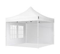 TOOLPORT 3x3 m Carpa plegable, ECONOMY acero 30mm, laterales con ventanas rectangulares, blanco - (59041)