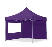 TOOLPORT 3x3 m Carpa plegable, ECONOMY aluminio 32mm, 2 laterales in on ventanas panorámicas, lila - (59009)