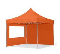 TOOLPORT 3x3 m Carpa plegable, ECONOMY aluminio 32mm, 2 laterales in on ventanas panorámicas, naranja - (59011)