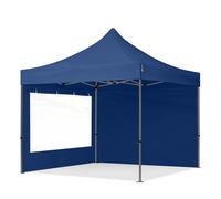 TOOLPORT 3x3 m Carpa plegable, PREMIUM acero 40mm, 2 laterales incl. con ventanas panorámicas, azul oscuro - (600008)